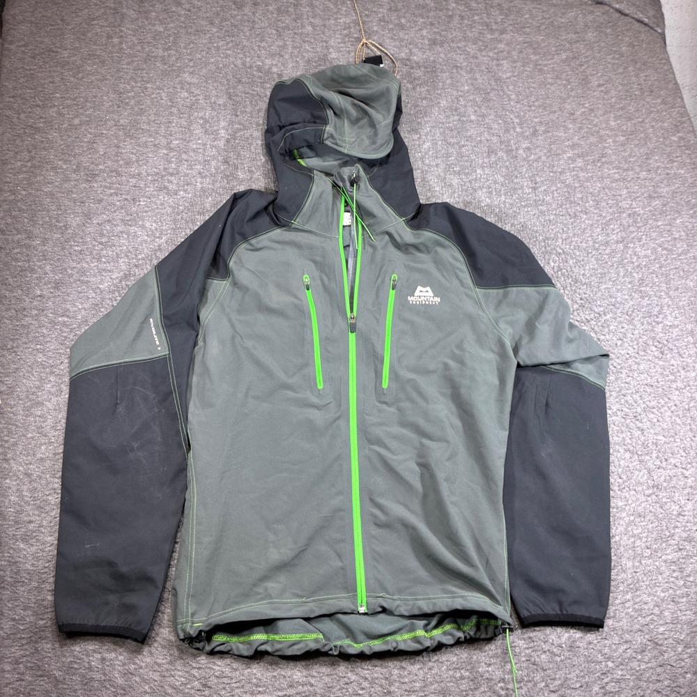Mountain Equipment Javelin Hooded Softshell Jacket Mens Medium Green Black